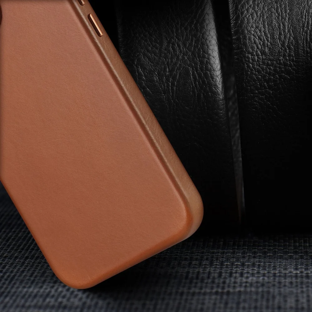 Dux Ducis Naples iPhone 14 Plus case magnetic leather MagSafe case browneng