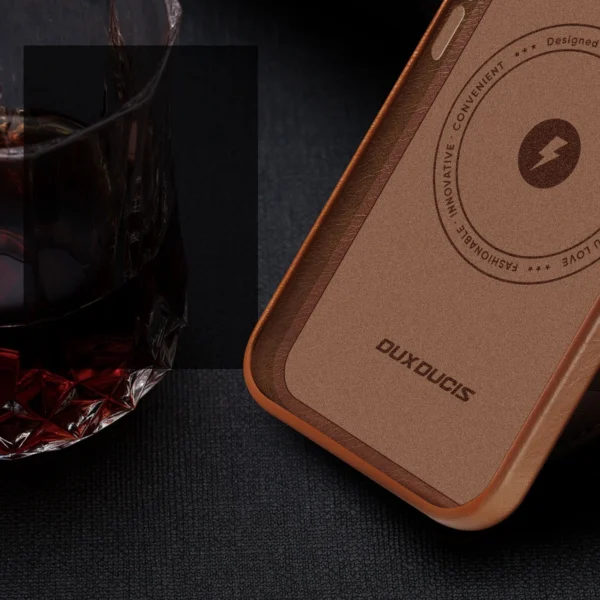 Dux Ducis Naples iPhone 14 Plus case magnetic leather MagSafe case browneng