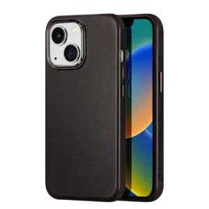 Dux Ducis Naples Case for iPhone 14 Plus Leather Cover (MagSafe Compatible) Dark Browneng