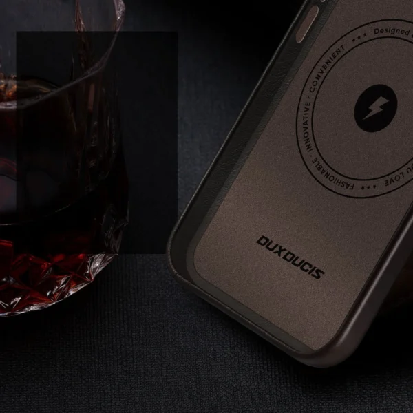 Dux Ducis Naples Case for iPhone 14 Plus Leather Cover (MagSafe Compatible) Dark Browneng