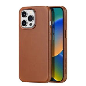Dux Ducis Naples iPhone 14 Pro case magnetic leather MagSafe case browneng