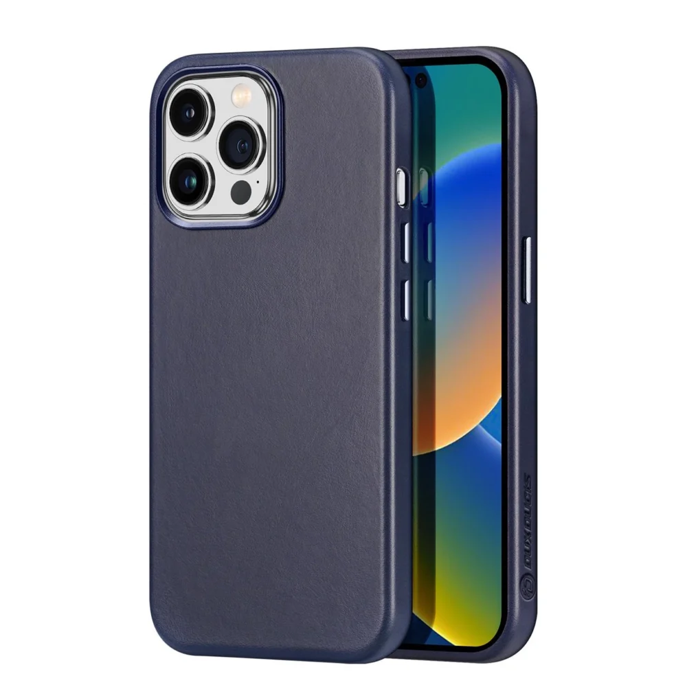 Dux Ducis Naples case for iPhone 14 Pro magnetic leather case MagSafe blueeng