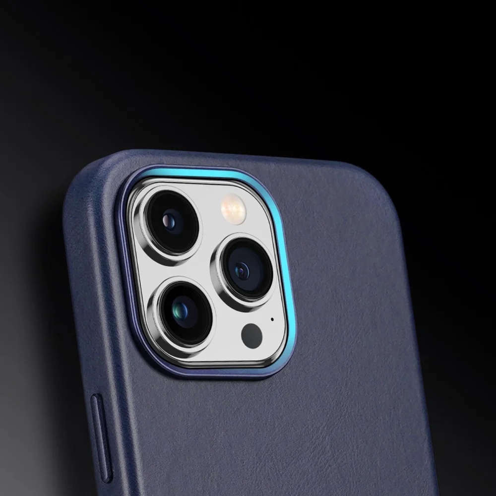 Dux Ducis Naples case for iPhone 14 Pro magnetic leather case MagSafe blueeng