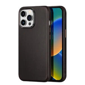 Dux Ducis Naples Case for iPhone 14 Pro Leather Cover (MagSafe Compatible) Dark Browneng