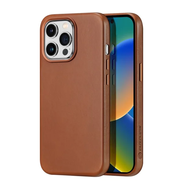 Dux Ducis Naples case iPhone 14 Pro Max magnetic leather MagSafe cover browneng