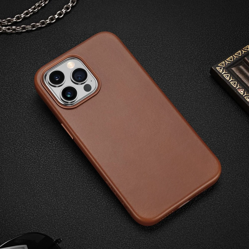 Dux Ducis Naples case iPhone 14 Pro Max magnetic leather MagSafe cover browneng