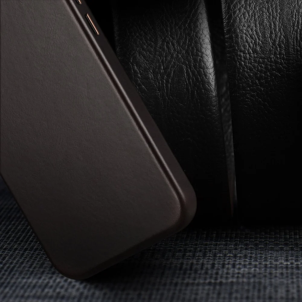Dux Ducis Naples Case for iPhone 14 Pro Max Leather Cover (MagSafe Compatible) Dark Browneng