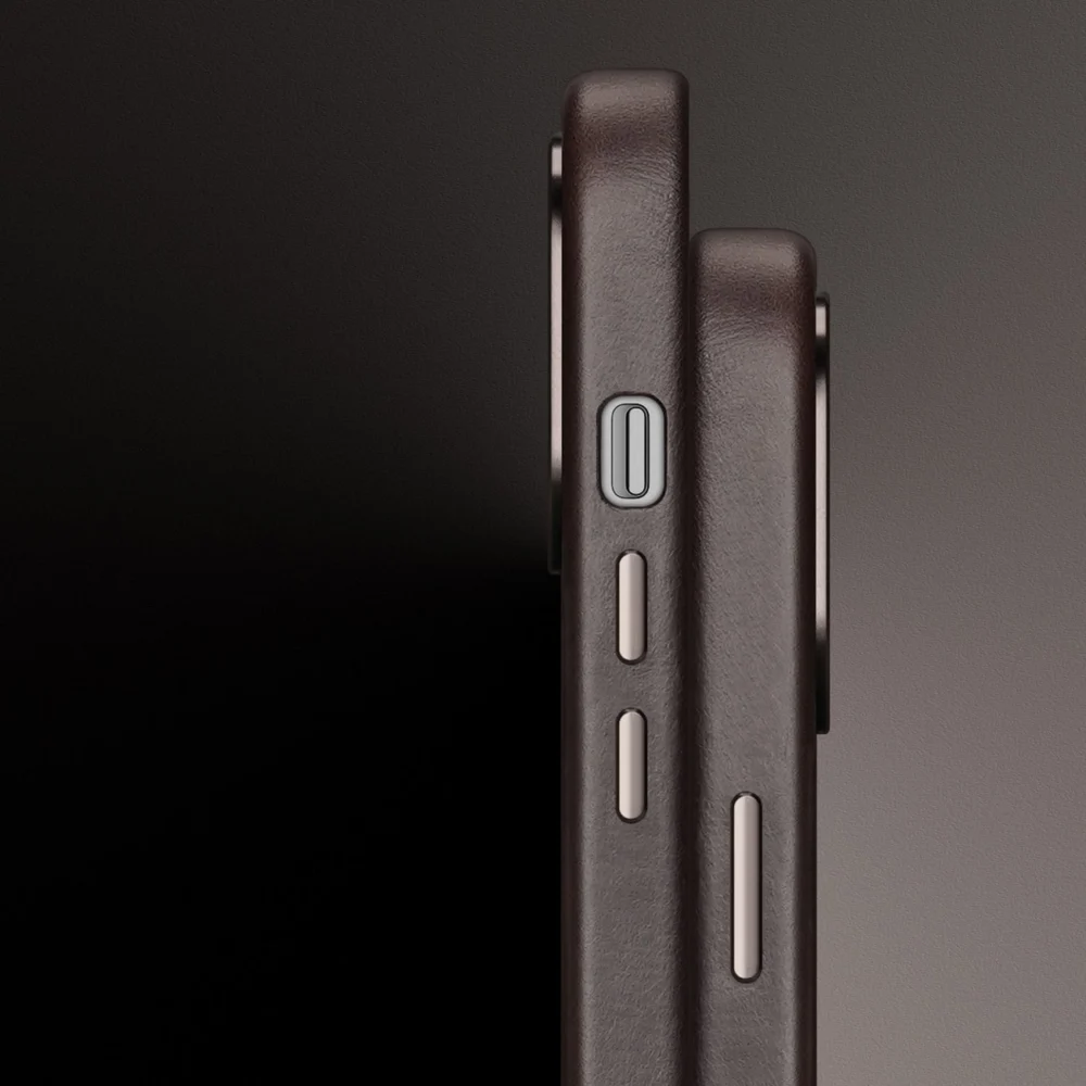 Dux Ducis Naples Case for iPhone 14 Pro Max Leather Cover (MagSafe Compatible) Dark Browneng
