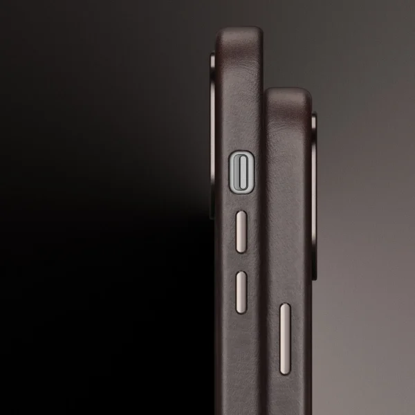 Dux Ducis Naples Case for iPhone 14 Pro Max Leather Cover (MagSafe Compatible) Dark Browneng