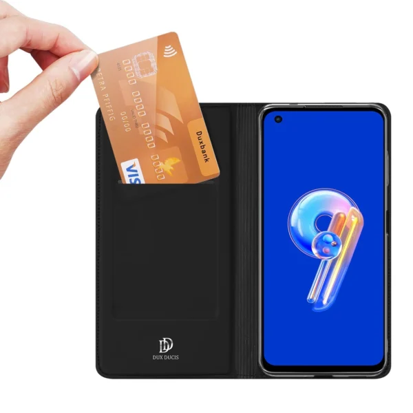Dux Ducis Skin Pro case for Asus Zenfone 9 flip cover card wallet stand blackeng