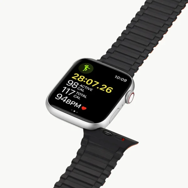 Dux Ducis Strap (Armor Version) Strap Apple Watch Ultra, SE, 9, 8, 7, 6, 5, 4, 3, 2, 1 (49, 45, 44, 42 mm) Silicone Magnetic Band Bracelet Black/Orangeeng