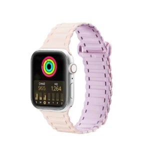 Dux Ducis Strap (Armor Version) Apple Watch Ultra, SE, 9, 8, 7, 6, 5, 4, 3, 2, 1 (49, 45, 44, 42 mm) Silicone Magnetic Band Bracelet Pink Purpleeng