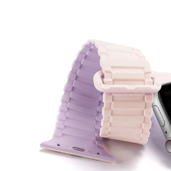 Dux Ducis Strap (Armor Version) Apple Watch Ultra, SE, 9, 8, 7, 6, 5, 4, 3, 2, 1 (49, 45, 44, 42 mm) Silicone Magnetic Band Bracelet Pink Purpleeng