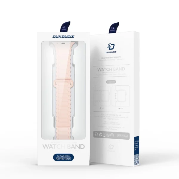 Dux Ducis Strap (Armor Version) Apple Watch Ultra, SE, 9, 8, 7, 6, 5, 4, 3, 2, 1 (49, 45, 44, 42 mm) Silicone Magnetic Band Bracelet Pink Purpleeng