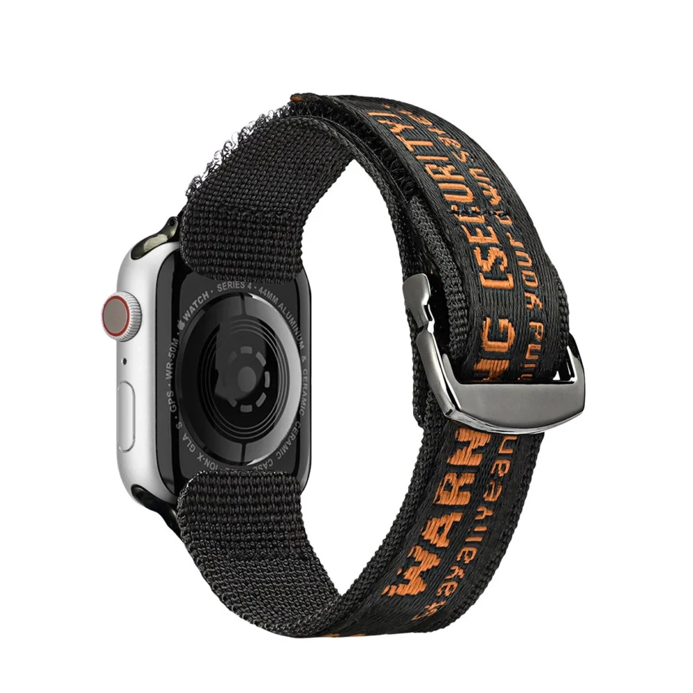 Dux Ducis Strap (Outdoor Version) Apple Watch Ultra Strap, SE, 9, 8, 7, 6, 5, 4, 3, 2, 1 (49, 45, 44, 42 mm) Nylon Band Bracelet Black and Orangeeng
