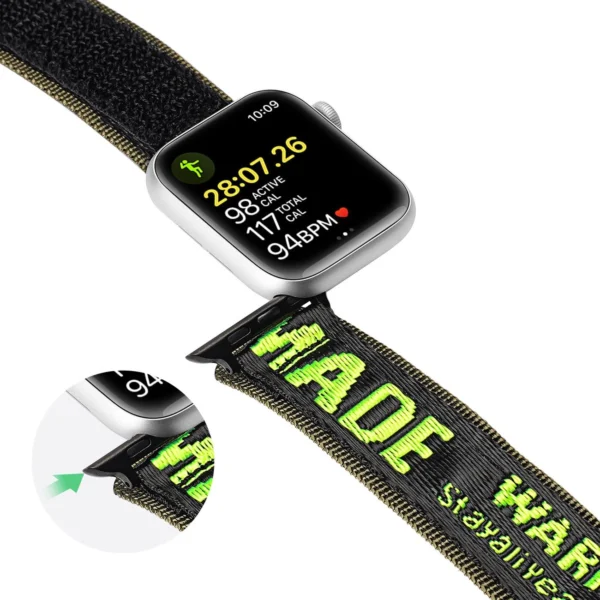 Dux Ducis Strap (Outdoor Version) Apple Watch Ultra Strap, SE, 9, 8, 7, 6, 5, 4, 3, 2, 1 (49, 45, 44, 42 mm) Nylon Band Bracelet Black/Greeneng