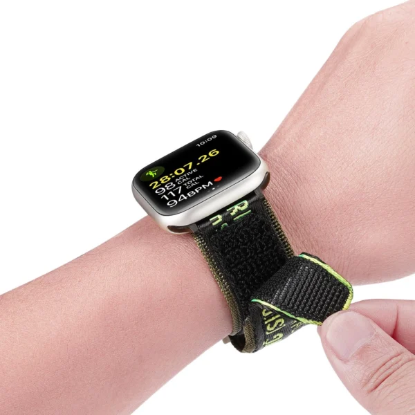 Dux Ducis Strap (Outdoor Version) Apple Watch Ultra Strap, SE, 9, 8, 7, 6, 5, 4, 3, 2, 1 (49, 45, 44, 42 mm) Nylon Band Bracelet Black/Greeneng