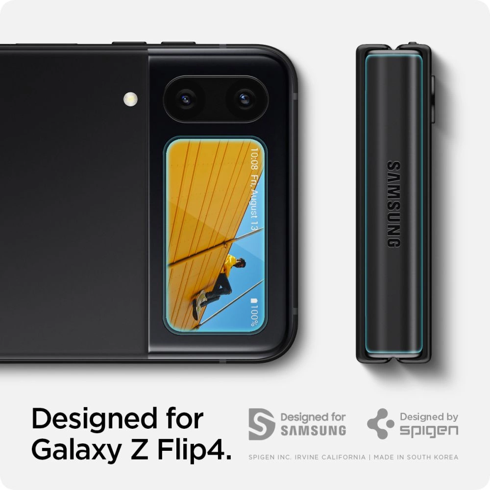 Spigen Glas.tR EZ Fit FC Tempered Glass with Hinge Film for Samsung Galaxy Z Flip 4 - Black 2 pcs.eng