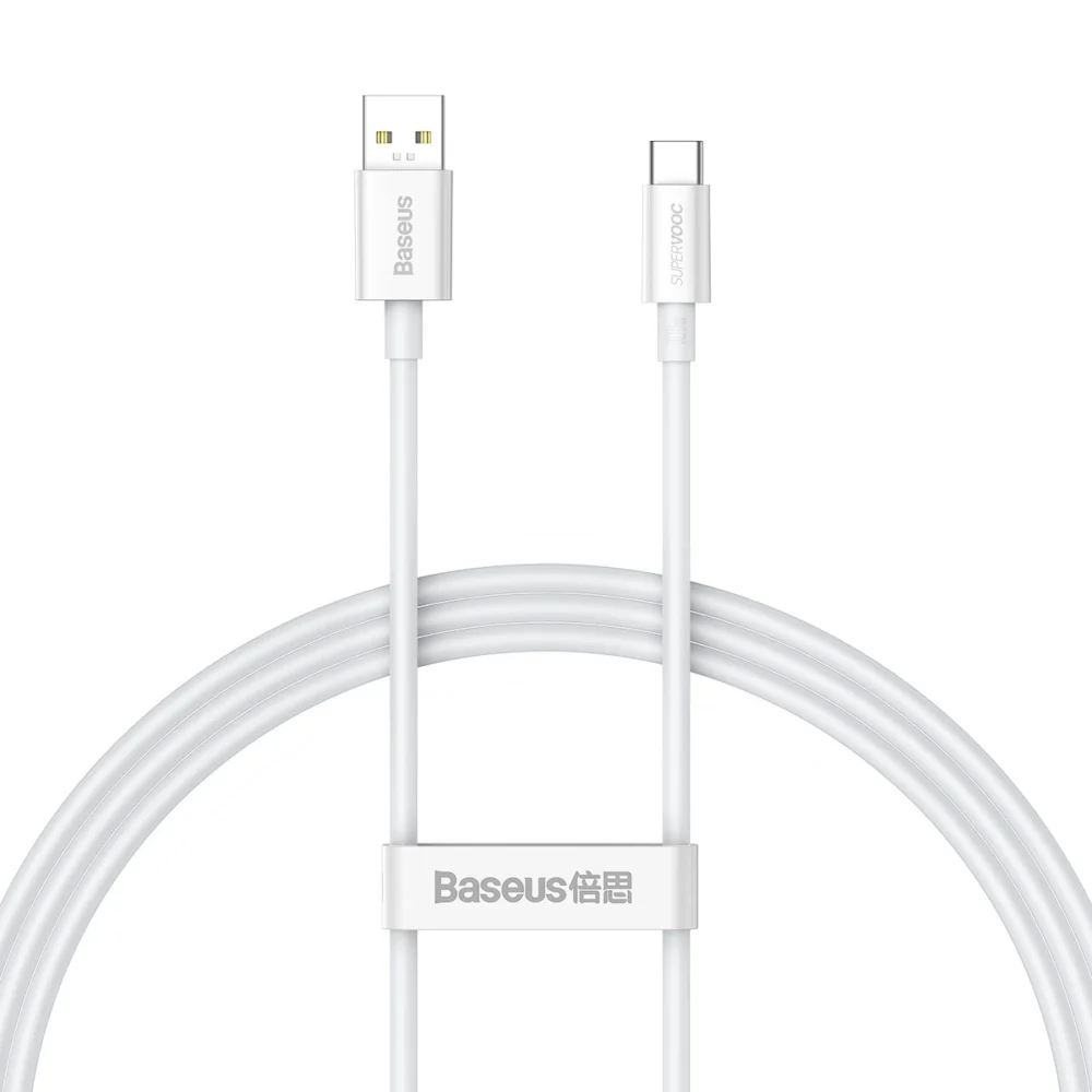 Baseus Superior Series SUPERVOOC USB-A to USB-C 65W 1m cable whiteeng