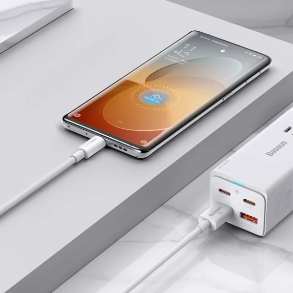 Baseus Superior Series SUPERVOOC USB-A to USB-C 65W 1m cable whiteeng