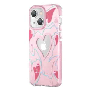 Kingxbar Heart Star Series case for iPhone 14 Plus pink heart caseeng