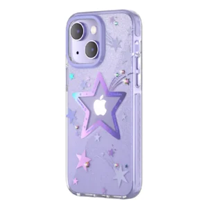 Kingxbar Heart Star Series case for iPhone 14 Plus purple star caseeng