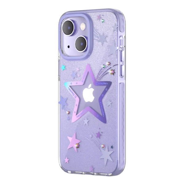 Kingxbar Heart Star Series case for iPhone 14 Plus purple star caseeng