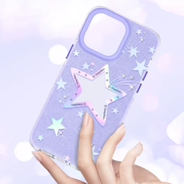 Kingxbar Heart Star Series case for iPhone 14 Plus purple star caseeng
