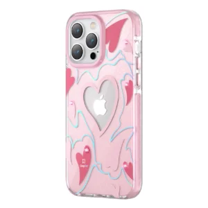 Kingxbar Heart Star Series case for iPhone 14 Pro Max pink heart caseeng
