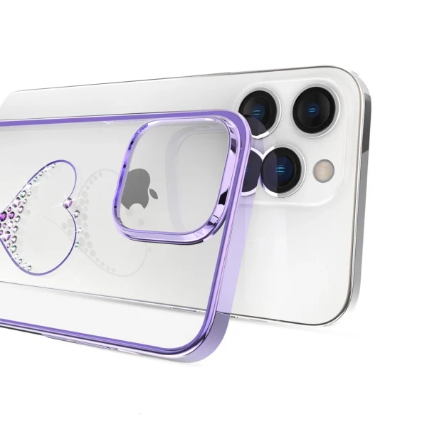 Silicone case with Swarovski crystals Kingxbar Wish Series for iPhone 14 Plus - purpleeng