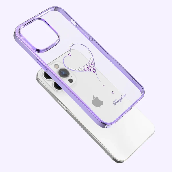 Silicone case with Swarovski crystals Kingxbar Wish Series for iPhone 14 Plus - purpleeng