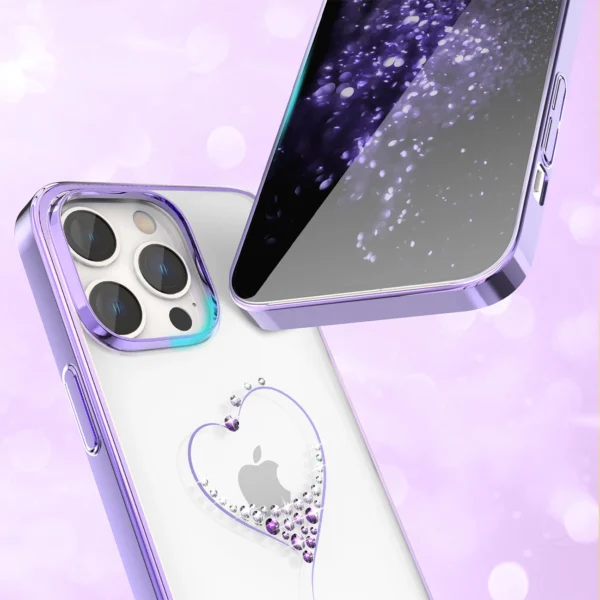 Silicone case with Swarovski crystals Kingxbar Wish Series for iPhone 14 Plus - purpleeng