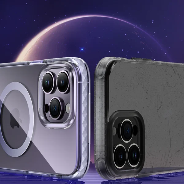 Kingxbar PQY Ice Crystal Series magnetic case for iPhone 14 Plus MagSafe grayeng