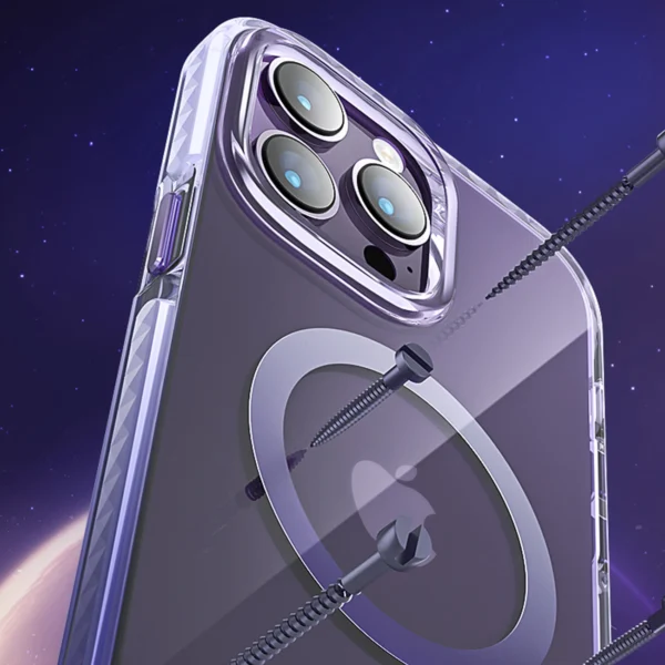 Kingxbar PQY Ice Crystal Series magnetic case for iPhone 14 Plus MagSafe grayeng