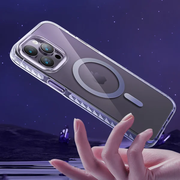 Kingxbar PQY Ice Crystal Series magnetic case for iPhone 14 Plus MagSafe grayeng