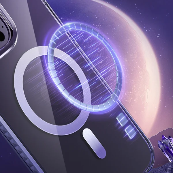 Kingxbar PQY Ice Crystal Series magnetic case for iPhone 14 Plus MagSafe purpleeng
