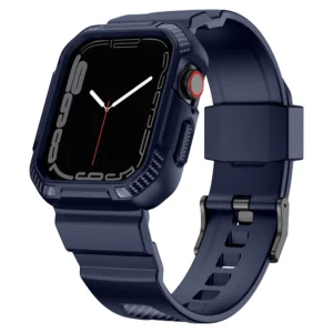 Kingxbar CYF106 2in1 armored case for Apple Watch SE, 9, 8, 7, 6, 5, 4, 3, 2, 1 (41, 40, 38 mm) with strap blueeng