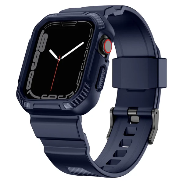 Kingxbar CYF106 2in1 armored case for Apple Watch SE, 9, 8, 7, 6, 5, 4, 3, 2, 1 (41, 40, 38 mm) with strap blueeng