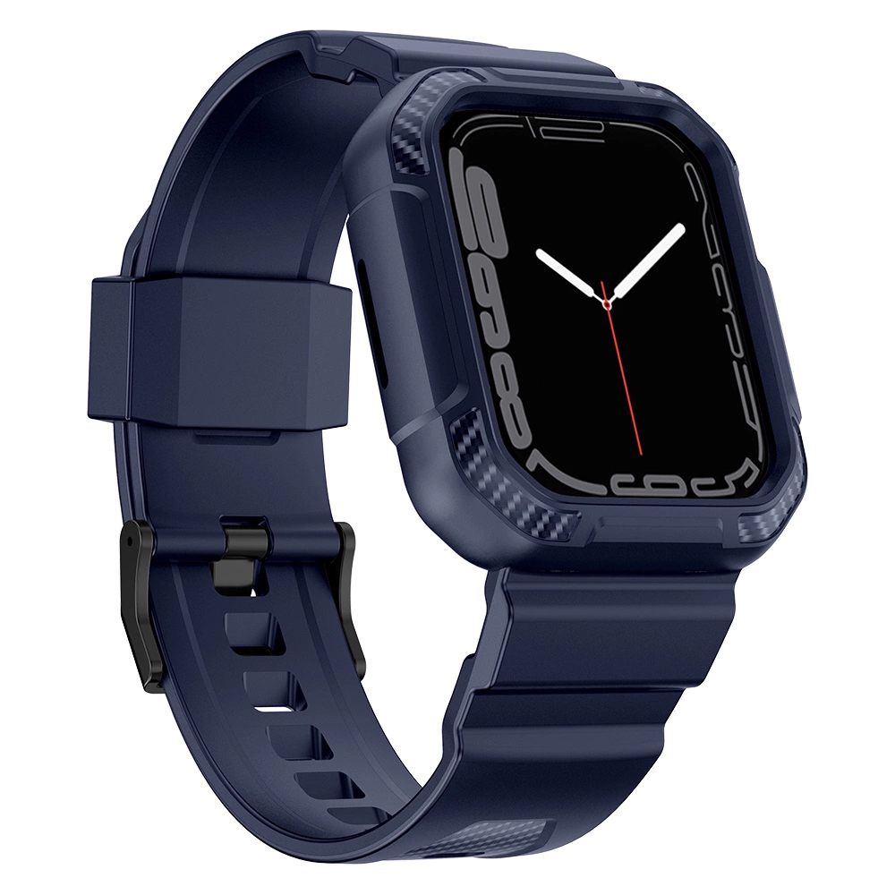 Kingxbar CYF106 2in1 armored case for Apple Watch SE, 9, 8, 7, 6, 5, 4, 3, 2, 1 (41, 40, 38 mm) with strap blueeng