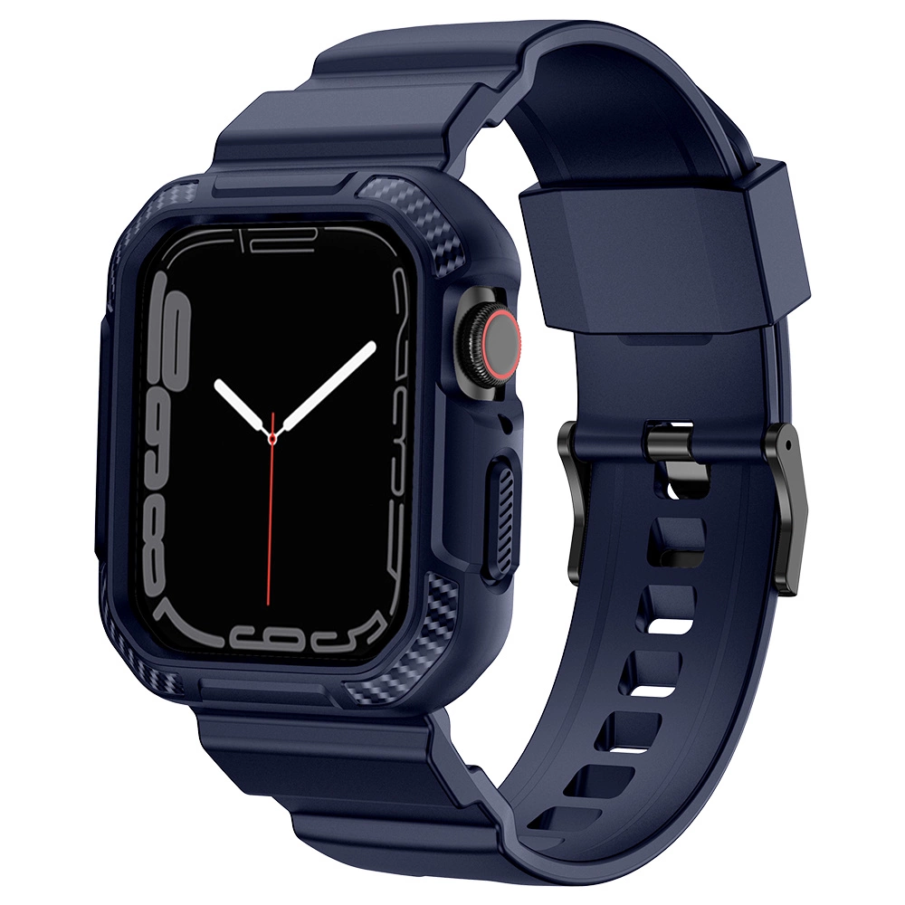 Kingxbar CYF106 2in1 armored case for Apple Watch SE, 9, 8, 7, 6, 5, 4, 3, 2, 1 (41, 40, 38 mm) with strap blueeng