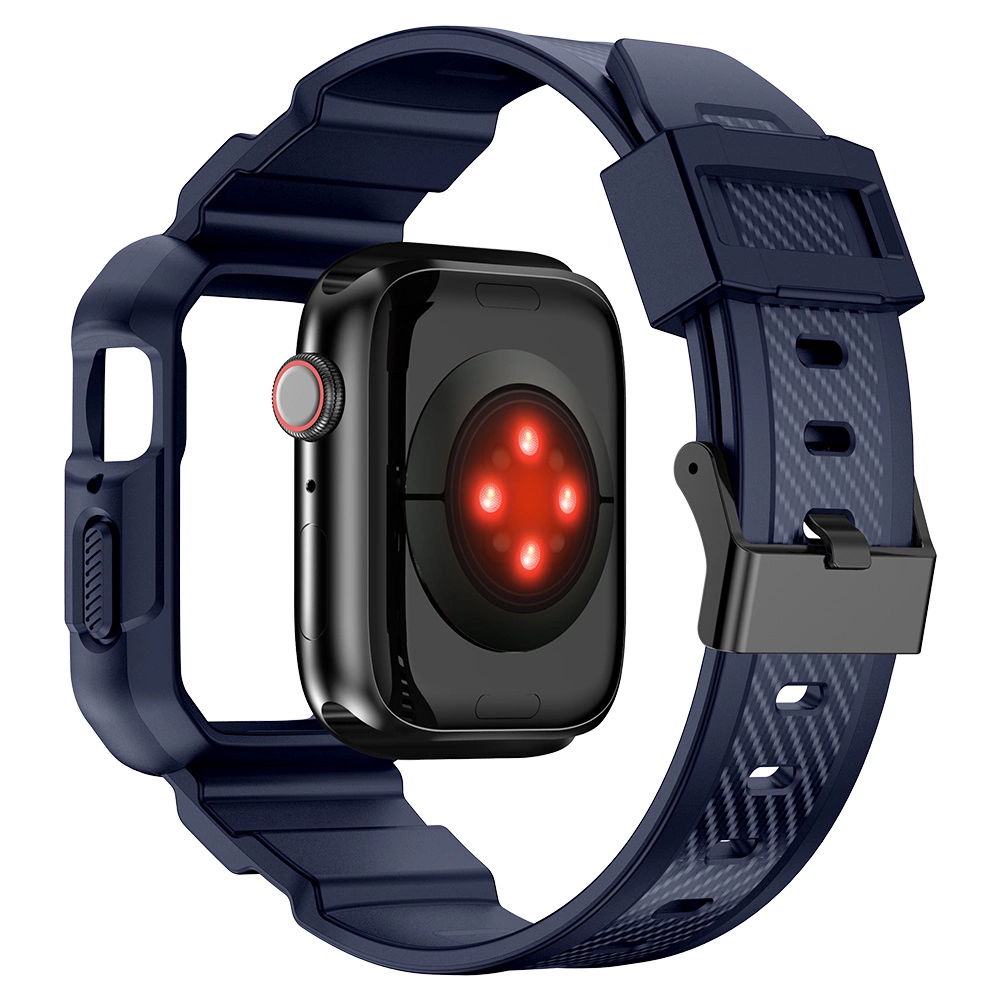 Kingxbar CYF106 2in1 armored case for Apple Watch SE, 9, 8, 7, 6, 5, 4, 3, 2, 1 (41, 40, 38 mm) with strap blueeng