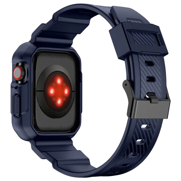Kingxbar CYF106 2in1 armored case for Apple Watch SE, 9, 8, 7, 6, 5, 4, 3, 2, 1 (41, 40, 38 mm) with strap blueeng