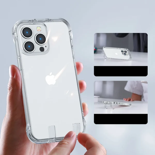 Joyroom Defender Series Case Cover for iPhone 14 Pro Max Armored Hook Cover Stand Clear (JR-14H4)eng