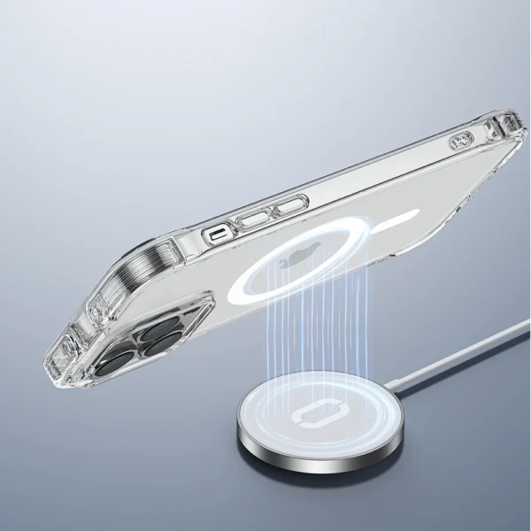 Joyroom Magnetic Defender Magnetic Case for iPhone 14 Plus Armored Case with Hooks Stand Clear (MagSafe Compatible)eng