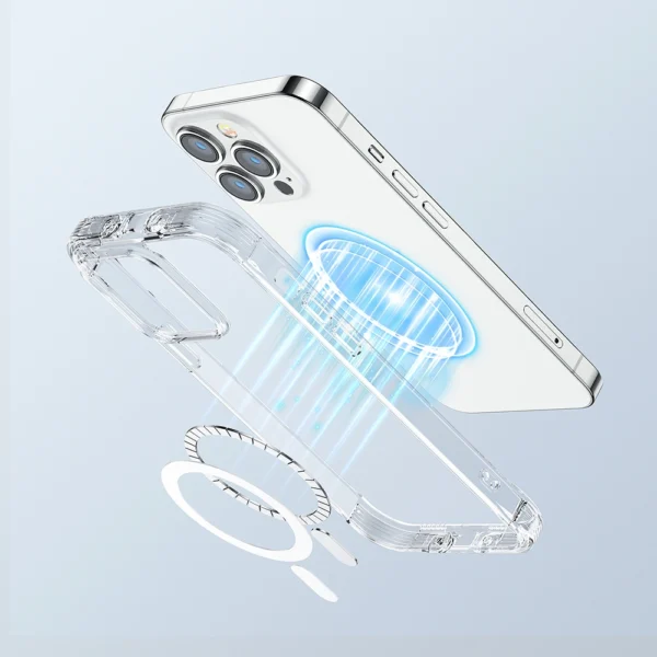 Joyroom Magnetic Defender Magnetic Case for iPhone 14 Plus Armored Case with Hooks Stand Clear (MagSafe Compatible)eng