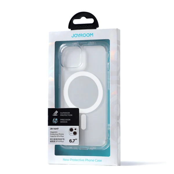 Joyroom Magnetic Defender Magnetic Case for iPhone 14 Plus Armored Case with Hooks Stand Clear (MagSafe Compatible)eng
