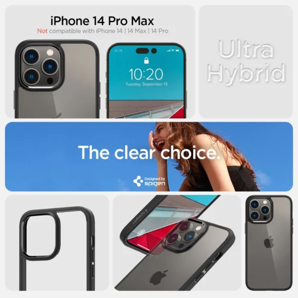 Spigen Ultra Hybrid iPhone 14 Pro Max Case - Matte Blackeng