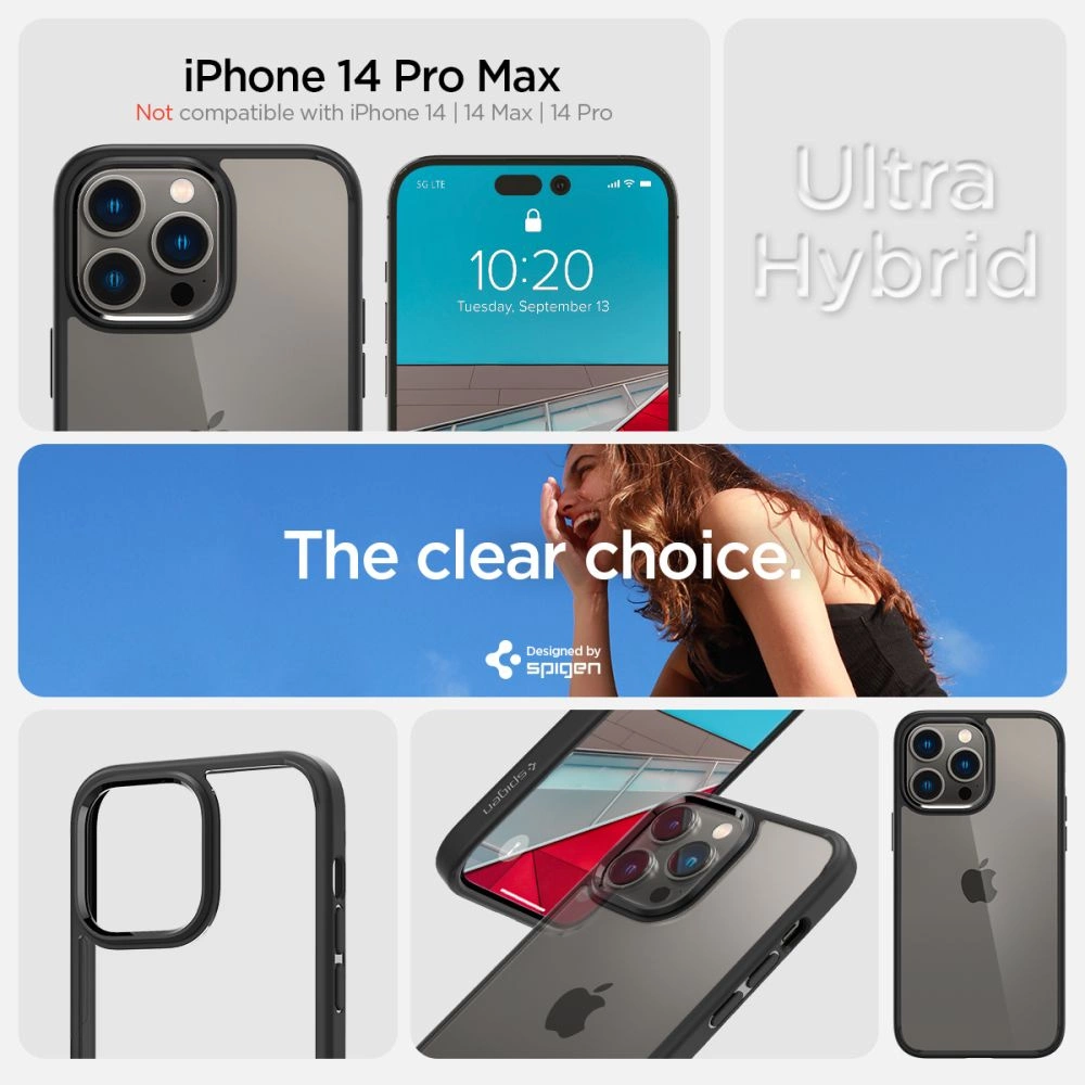 Spigen Ultra Hybrid iPhone 14 Pro Max Case - Matte Blackeng