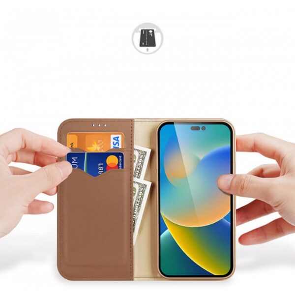 DUX DUCIS wallet case HIVO for IPHONE 15 Pro brown