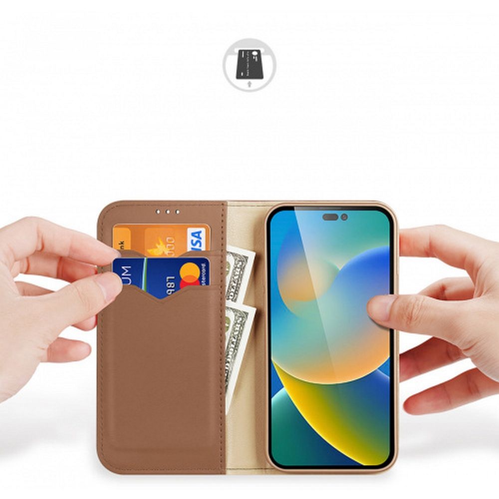DUX DUCIS wallet case HIVO for IPHONE 15 Pro brown